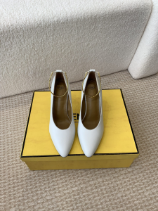 Fendi White Leather Pumps 100MM