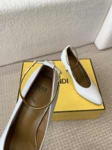 Fendi White Leather Pumps 100MM