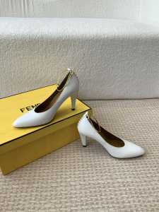Fendi White Leather Pumps 100MM