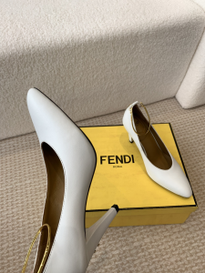 Fendi White Leather Pumps 100MM