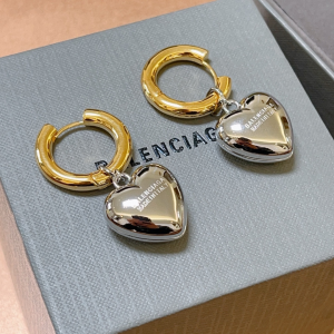 Balenciaga Heart Earrings Silver