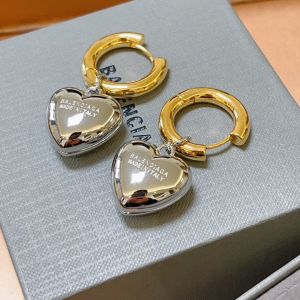 Balenciaga Heart Earrings Silver