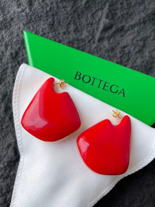 Bottega Veneta Large Fin Earrings Red