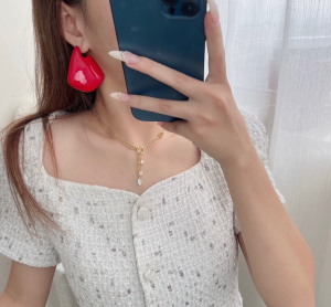 Bottega Veneta Large Fin Earrings Red