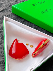Bottega Veneta Large Fin Earrings Red