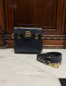 Balmain Bbuzz 23 Navy Blue Leather Shoulder Crossbody Bag Balmain Bbuzz 23 Navy Blue Leather Shoulder Crossbody Bag