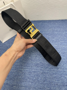 Versace Double Face Allover Embroidered Logo Fabroc Belt Black 40MM Versace Double Face Allover Embroidered Logo Fabroc Belt Black 40MM