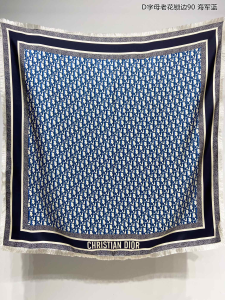 Dior Oblique Cashmere Silk Shawl Scarf Navy Blue Dior Oblique Cashmere Silk Shawl Scarf Navy Blue