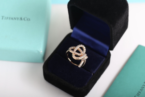 Tiffany Keys Crystals Rings Yellow Gold