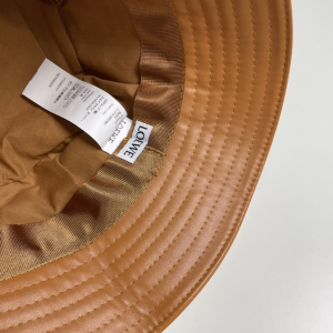 Loewe Anagram Leather Bucket Hat Brown