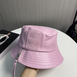 Loewe Anagram Leather Bucket Hat Pink