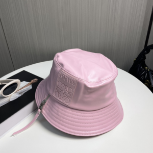 Loewe Anagram Leather Bucket Hat Pink