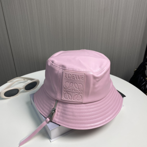 Loewe Anagram Leather Bucket Hat Pink