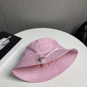 Loewe Anagram Leather Bucket Hat Pink