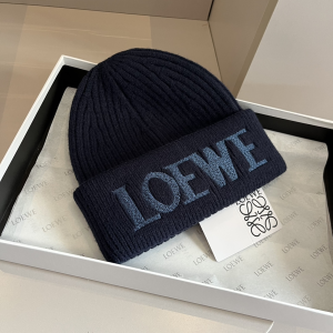 Loewe Logo Knitted Wool Beanie Black