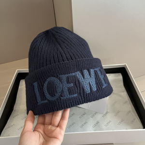 Loewe Logo Knitted Wool Beanie Black