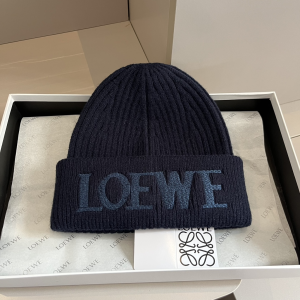 Loewe Logo Knitted Wool Beanie Black