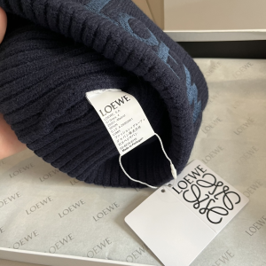 Loewe Logo Knitted Wool Beanie Black