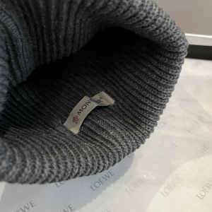 Moncler Knitted Wool Beanie Grey