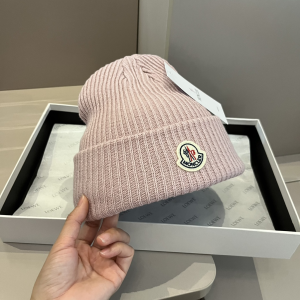 Moncler Knitted Wool Beanie Pink
