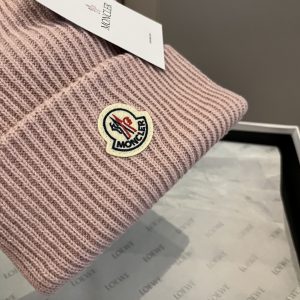 Moncler Knitted Wool Beanie Pink