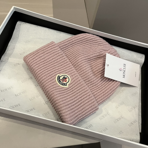 Moncler Knitted Wool Beanie Pink