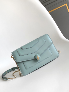 Bvlgari Bulgari SERPENTI FOREVER CHAIN LEATHER WALLET Light Blue Bvlgari Bulgari SERPENTI FOREVER CHAIN LEATHER WALLET Light Blue
