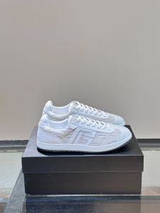 Balmain Swan White Leather and Canvas Sneakers Balmain Swan White Leather and Canvas Sneakers