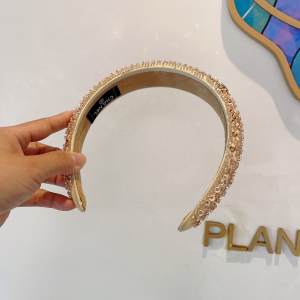 Chanel Sequins Embellished Headband Gold