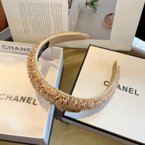 Chanel Sequins Embellished Headband Gold