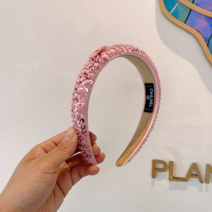 Chanel Sequins Embellished Headband Pink