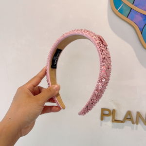 Chanel Sequins Embellished Headband Pink