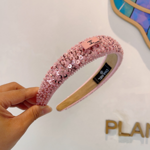 Chanel Sequins Embellished Headband Pink