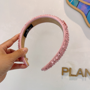 Chanel Sequins Embellished Headband Pink