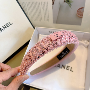 Chanel Sequins Embellished Headband Pink