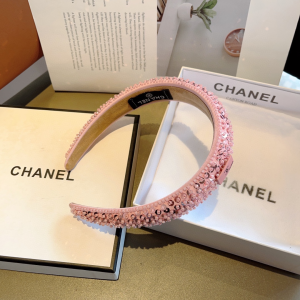 Chanel Sequins Embellished Headband Pink