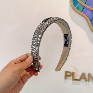 Chanel Sequins Embellished Headband Silver