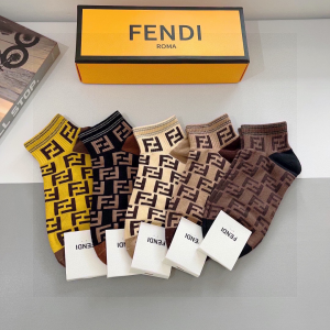 Fendi FF Logo Knitted Cotton Socks