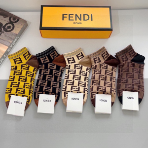 Fendi FF Logo Knitted Cotton Socks