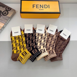 Fendi FF Logo Knitted Cotton Socks