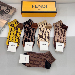 Fendi FF Logo Knitted Cotton Socks