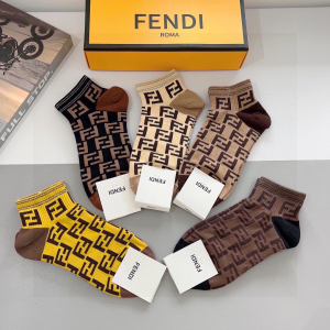 Fendi FF Logo Knitted Cotton Socks