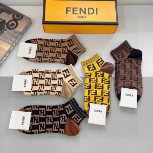 Fendi FF Logo Knitted Cotton Socks