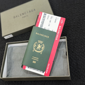 Balenciaga Mens Passport Leather Holder Black Balenciaga Mens Passport Leather Holder Black