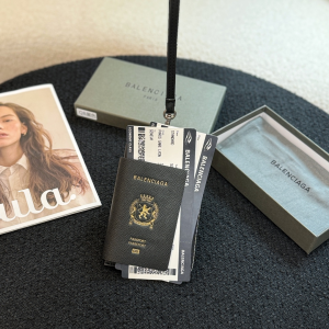 Balenciaga Mens Passport Leather Phone Holder Black Balenciaga Mens Passport Leather Phone Holder Black