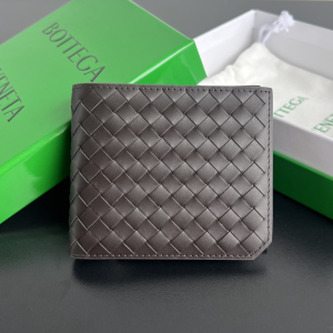 Bottega Veneta Intrecciato Leather Piccolo Bi Fold Wallet Dark Brown Bottega Veneta Intrecciato Leather Piccolo Bi Fold Wallet Dark Brown