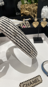 Chanel CC Black White Wool Headband
