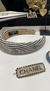Chanel CC Black White Wool Headband