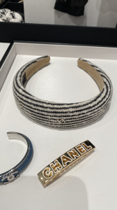 Chanel CC Black White Wool Headband
