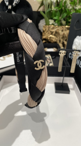 Chanel CC Knotted Satin Headband
